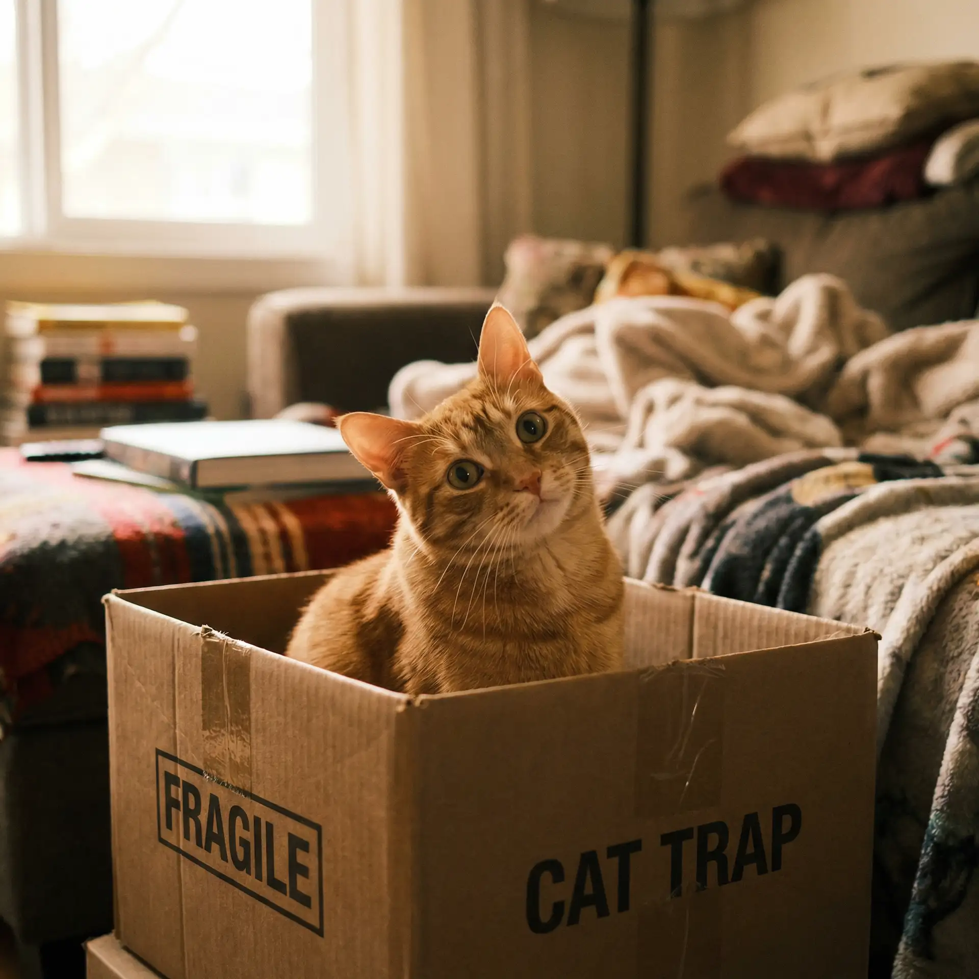 橘猫躲在纸箱里 - 曹留社区2019地址入口